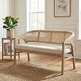 Christopher Knight Home Faritel Upholstered Loveseat Sofa with Rubberwood Frame, Comfy Living Room 2-Seater Sofa, Space-Saving Couch for Hotel/Apartment, Beige+Light Ash