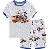 Akyzic Little Boy Short Pajamas Sets for Toddler Sleepwear Summer 2 Piece kids Pjs 2-7T