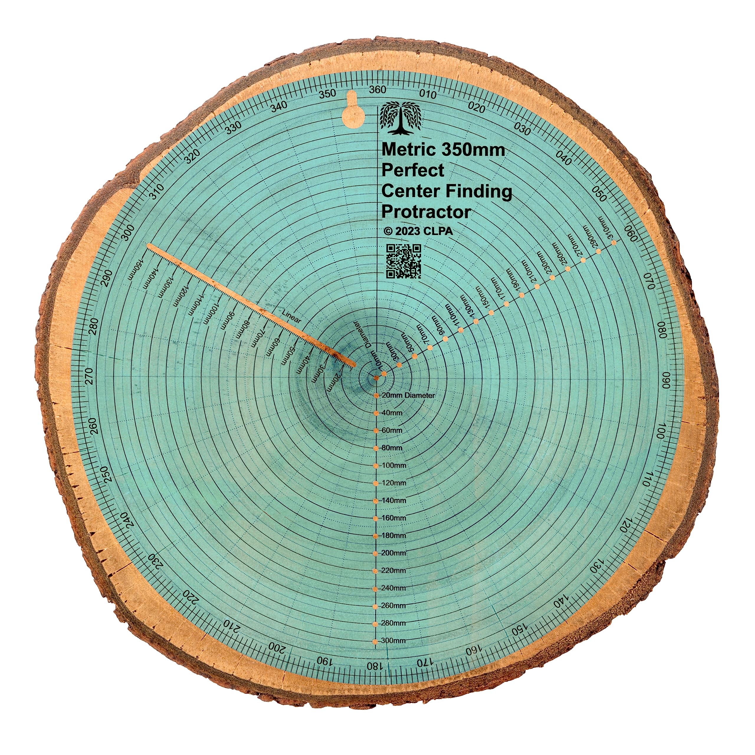 CLPA 350mm Circle Center Finder Tool — Round Center Finder for Woodturning | Protractor, Circle Maker and Dowel Center Finder | Clear PETG | Made in Australia
