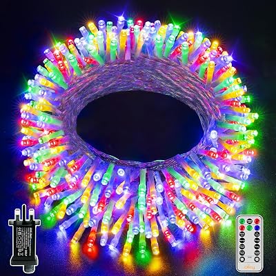 Ollny 20m 200 LED Outdoor Christmas Fairy Lights Multicolour with Remote