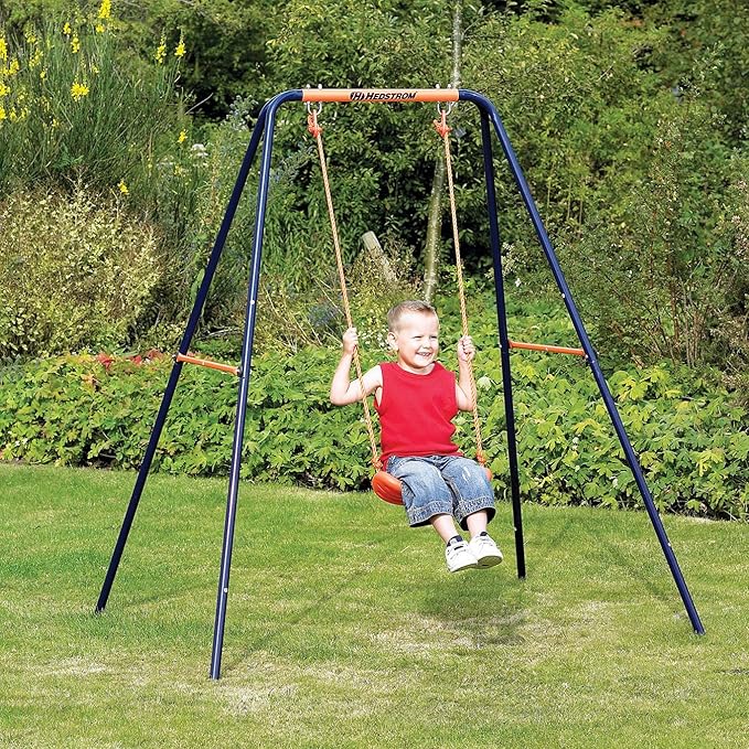 Headstrom Single Garden Swing Childrens Single Blue and Orange Outdoor