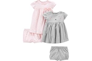 Simple Joys by Carter's Girls' 2-Pack Short-Sleeve and Sleeveless Dress Sets