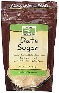 NOW Natural Foods, Date Sugar, Pleasant Sweetener in Baked Goods, Raw and Unprocessed, Certified Non-GMO, 1-Pound (Packaging May Vary)