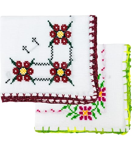 Servilletas para Bordar a Mano Mexicanas Con Dibujo | Mexikanische Servietten mit Zeichnung für handbestickte (Blumen 4