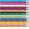 MarJunSep Shimmery glitter 42" Solid Colors Flat Shoelaces Shoe Laces strings for Teams Cheer Dance Sneakers