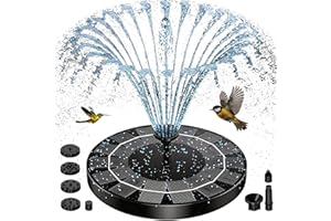 AISITIN Solar Fountain Upgrade, 2.5W 160mm Solar Bird Bath Fountains Pump Outdoor Water Pump Solar Floating Fountain with 6 F
