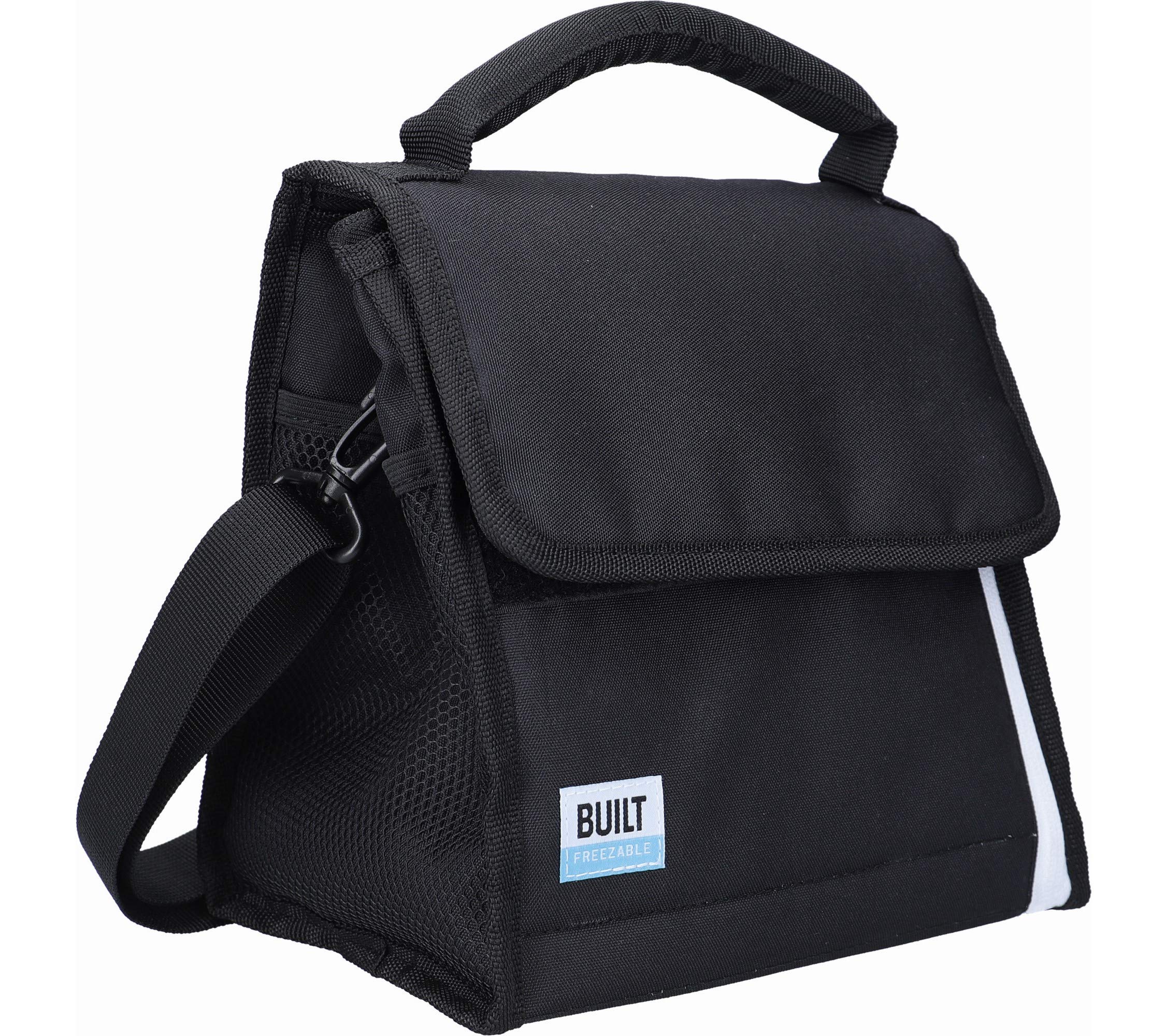 Built Cool Lunch Bag with Removable Ice Packs, Polyester, Black, 16 x 22 x 24 cm