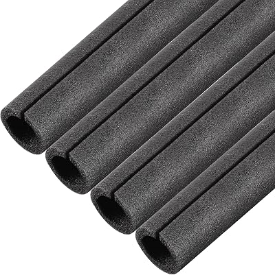 sourcing map Foam Pipe Insulation 4 Pack 1.64 Ft L 1.37in ID 2.15in OD Black