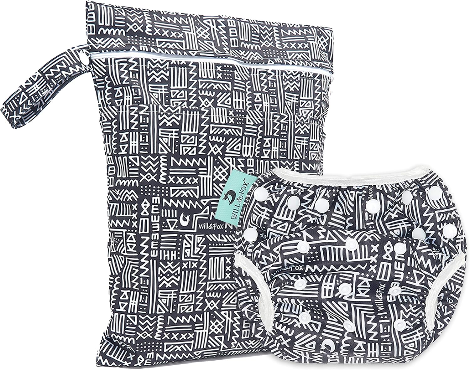 Reusable Swim Diaper and Wetbag Set by Will & Fox | Adjustable Snaps for Babies: Clothing