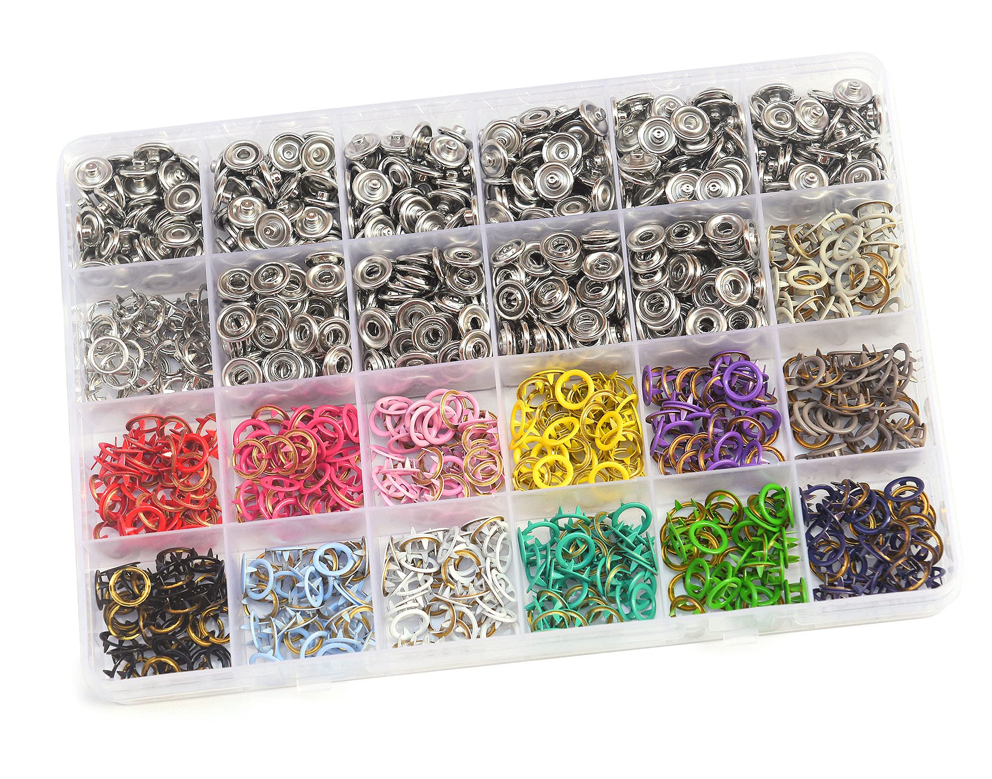 RERI Set of 280 14 Colours Jersey Press Studs Metal Press Studs Diameter 9.5 mm for DIY Crafts Baby Children Clothing Clothing Bags Handmade