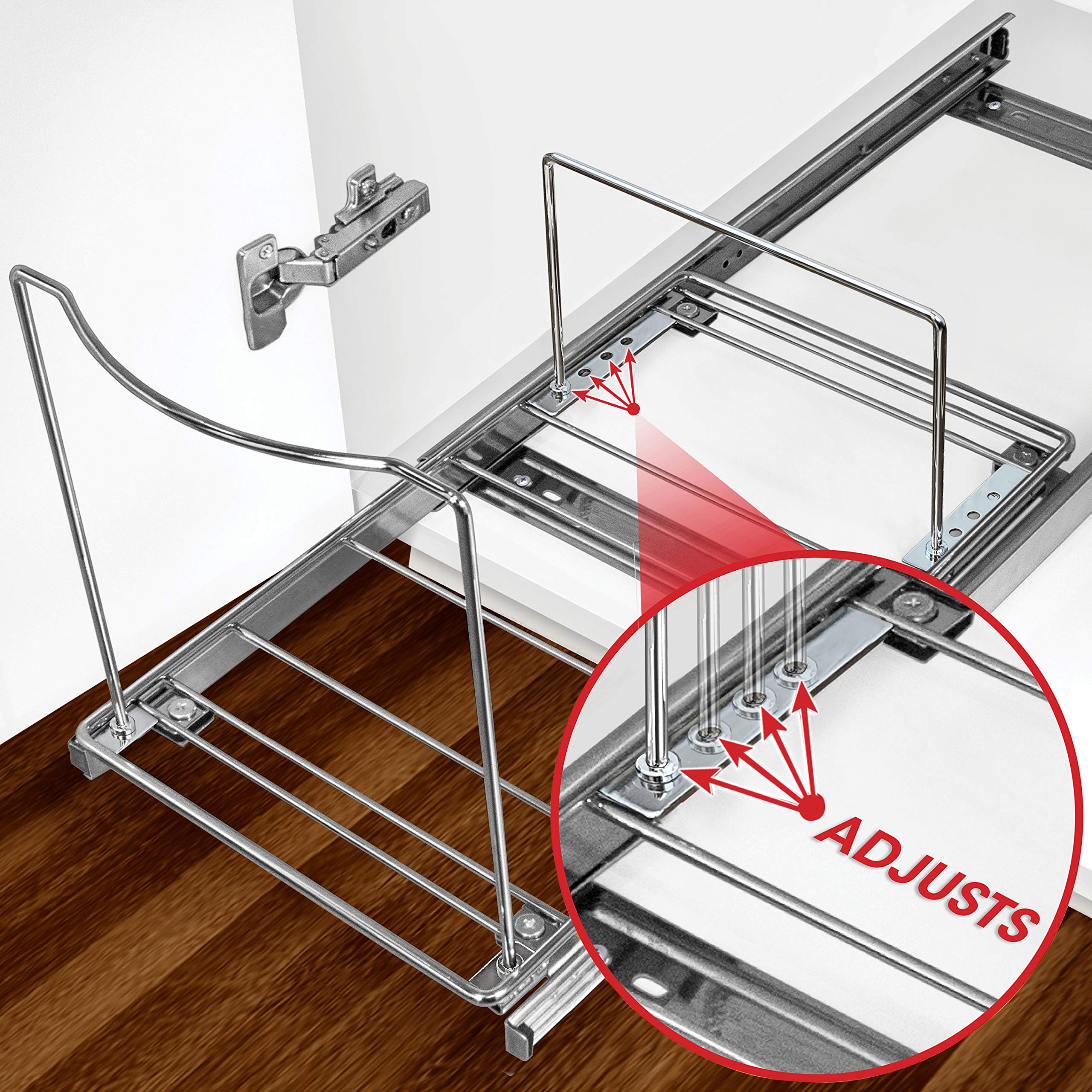 LYNK PROFESSIONAL® Pull-Out Trash Can Drawer – Sliding Organizer for Kitchen Cabinet or Under-Sink Use – Heavy Duty Storage Rack (Bin Not Included)