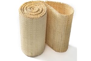 LUSYDECO 24" Width Natural Rattan Cane Webbing Roll 12 Feet Length Closed Weave Rattan Fabric Furniture Woven Rattan Sheets for Crafts Cane Weave Rattan Material Natural Chair Caning (12 FEET)