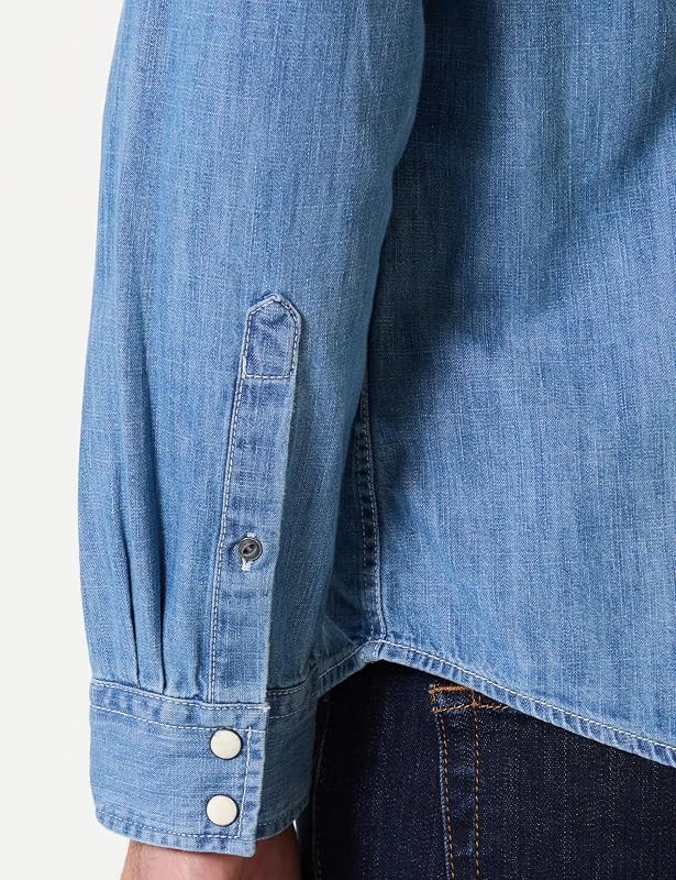 Camisa M Regular, Azul (Denim-zy7), S para homens
