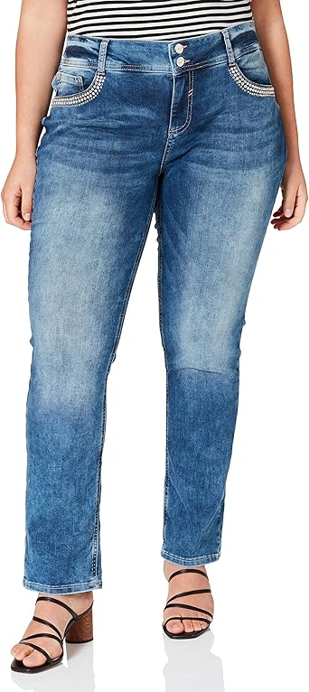 Street One Women's Kate Jeans, Blue Contrast Random Wash, 8: Amazon.co.uk: Clothing