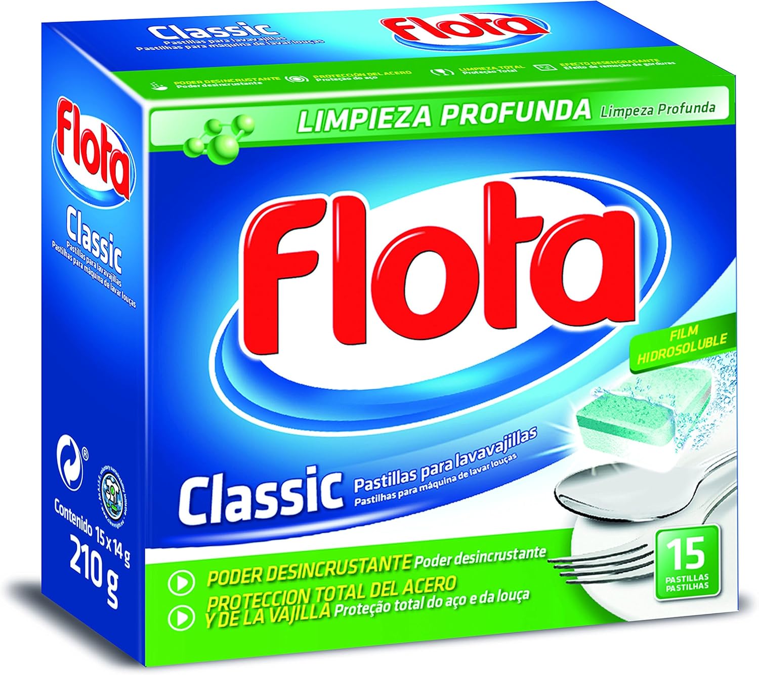 FLOTA lavavajillas máquina classic caja 15 cápsulas: Amazon.es: Salud y cuidado personal
