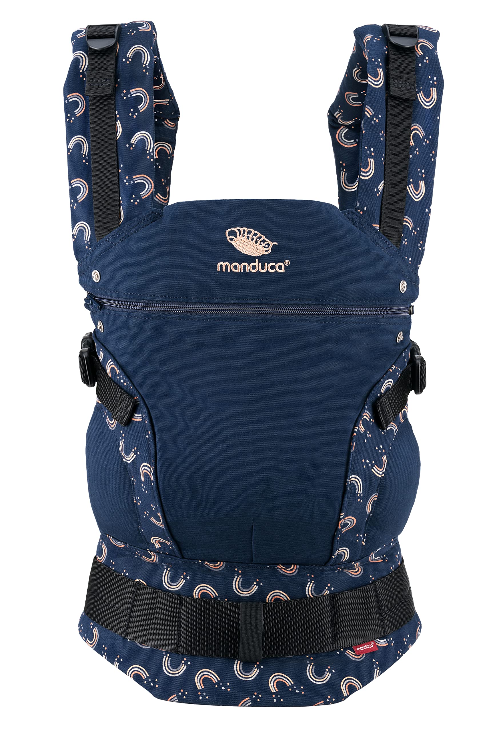 manduca First - Adjustable Baby Carrier Backpack (3.5-20 kg) - Baby Carrier for Front, Hip and Back Carrier - Rainbow Night