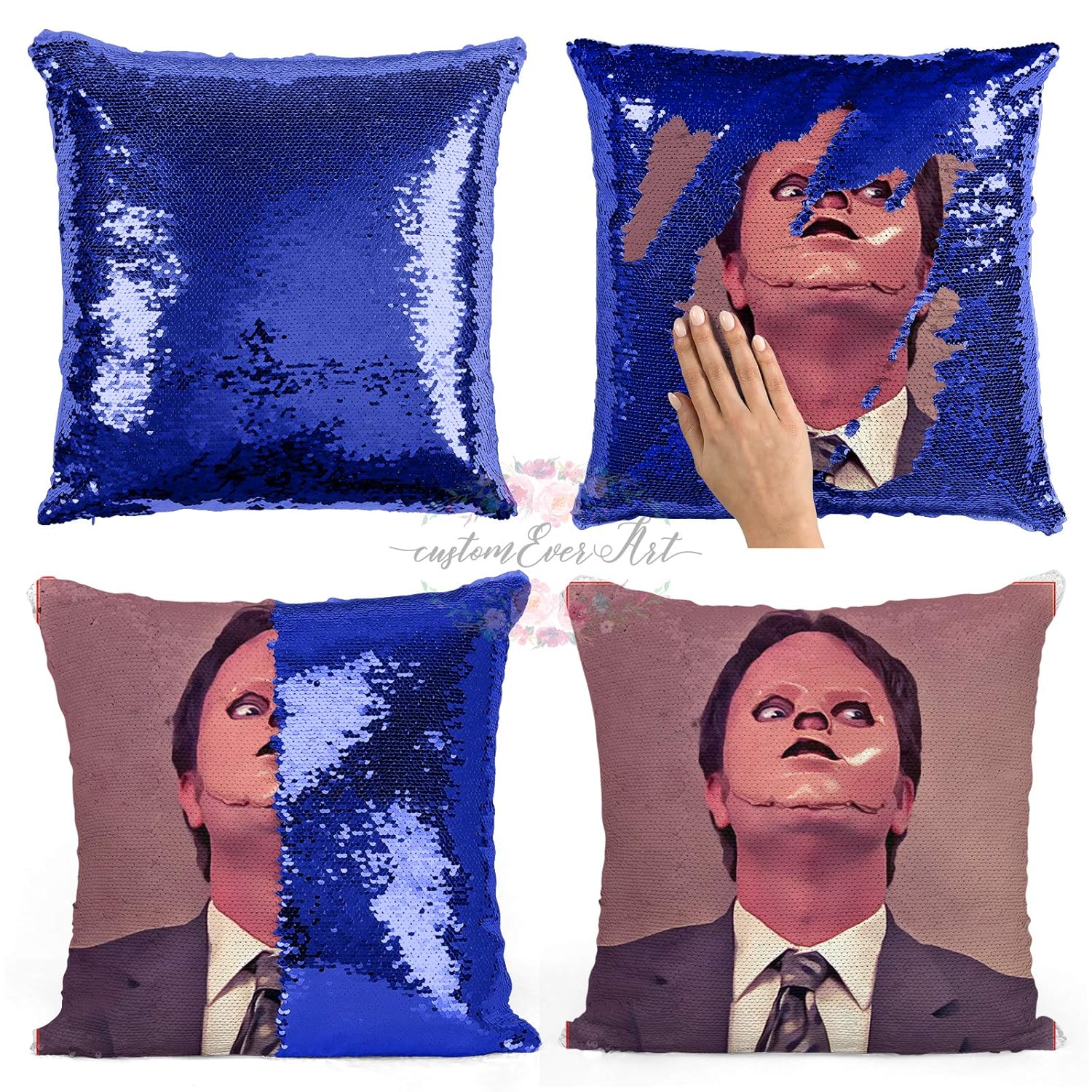 Amazon Com Dwight Schrute Mask Sequin Pillow Sequin Pillowcase