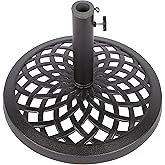 Trademark Innovations Cast Iron Umbrella Base - 17.7 Inch Diameter (Black)