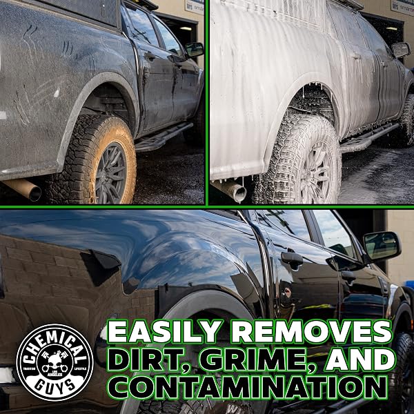 CHEMICAL GUYS CWS_110_16 HONEYDEW SNOW FOAM CAR WASH SOAP (WORKS WITH FOAM CANNONS, FOAM GUNS OR BUCKET WASHES) SAFE FOR CARS, TRUCKS, MOTORCYCLES, RVS & MORE, 16 FL OZ, HONEYDEW SCENT