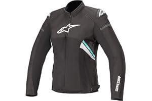 Alpinestars Stella T-GP Plus R V3 Air Women's Street Motorcycle Jackets - Black/White/Teal/X-Large