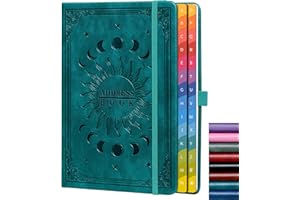 HWXBEN Address Book with Colorful Alphabetical Tabs (8.4" x 5.7") – Hardcover Contact Organizer for Website Passwords, Telephone, Software Licenses, and Important Information – Seagreen