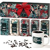Coffee Gifts Set For Women &amp; Men - Includes 5 Ground Coffee Flavors and Mug - Unique Christmas Gift Set for Women and Men