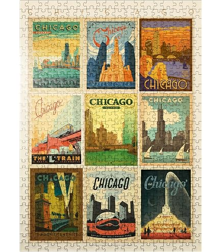 1000-Piece Jigsaw Puzzle Of Chicago City Skyline - Wooden Puzzle For Adults & Kids - View #6