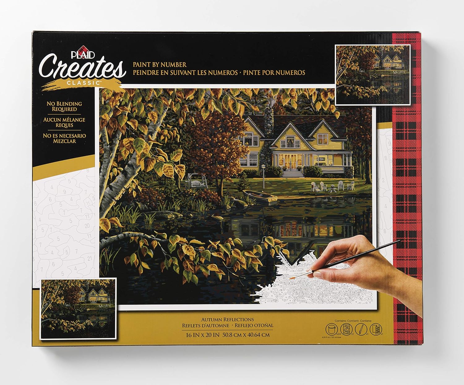 PlaidCraft 26745 Autumn Reflections Paint by Number Kit 16"X20