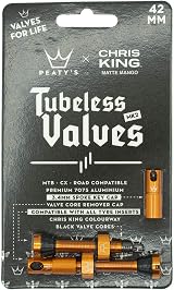Peaty's x Chris King MK2 Tubeless Valves 7075 Aluminium 42mm Mango view 7