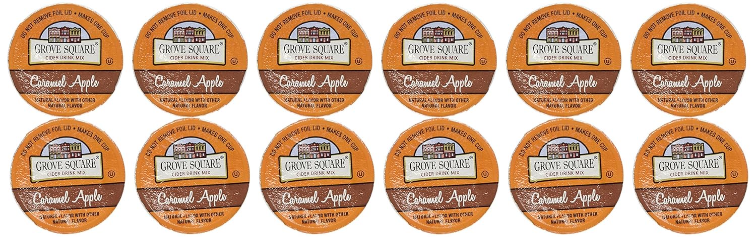 Grove Square CARAMEL HOT APPLE CIDER - 12 Single serve cups
