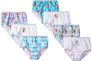 Disney girls Princess Ariel from the Little Mermaid 100% Combed Cotton Underwear Panties Sizes 2/3t, 4t, 4, 6 and 8