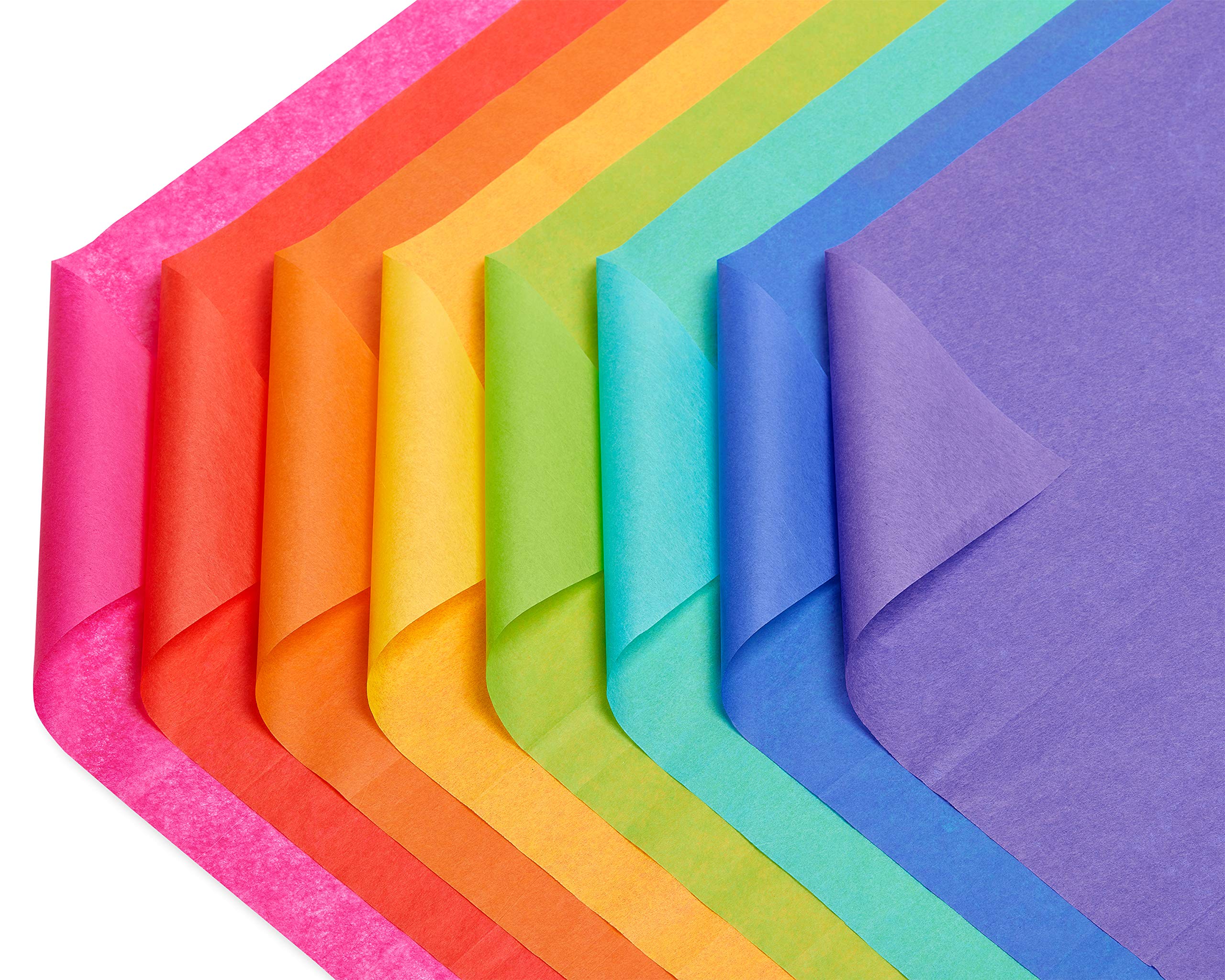 American Greetings Rainbow Tissue Paper, 40 Sheets (8 colors, 20 in. x 20 in.) for Birthdays, All Occasions, Gift Bags and Boxes, Gift Wrap, Crafts, Paper Flowers, Pom Poms, and More