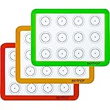 Silicone Macaron Baking Mats 0.75mm, Non-Stick Silicon Liner for Bake Pans & Rolling - Macaron/Pastry/Cookie/Bun/Bread Making