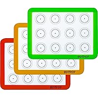 Silicone Macaron Baking Mats 0.75mm, Non-Stick Silicon Liner for Bake Pans & Rolling - Macaron/Pastry/Cookie/Bun/Bread…