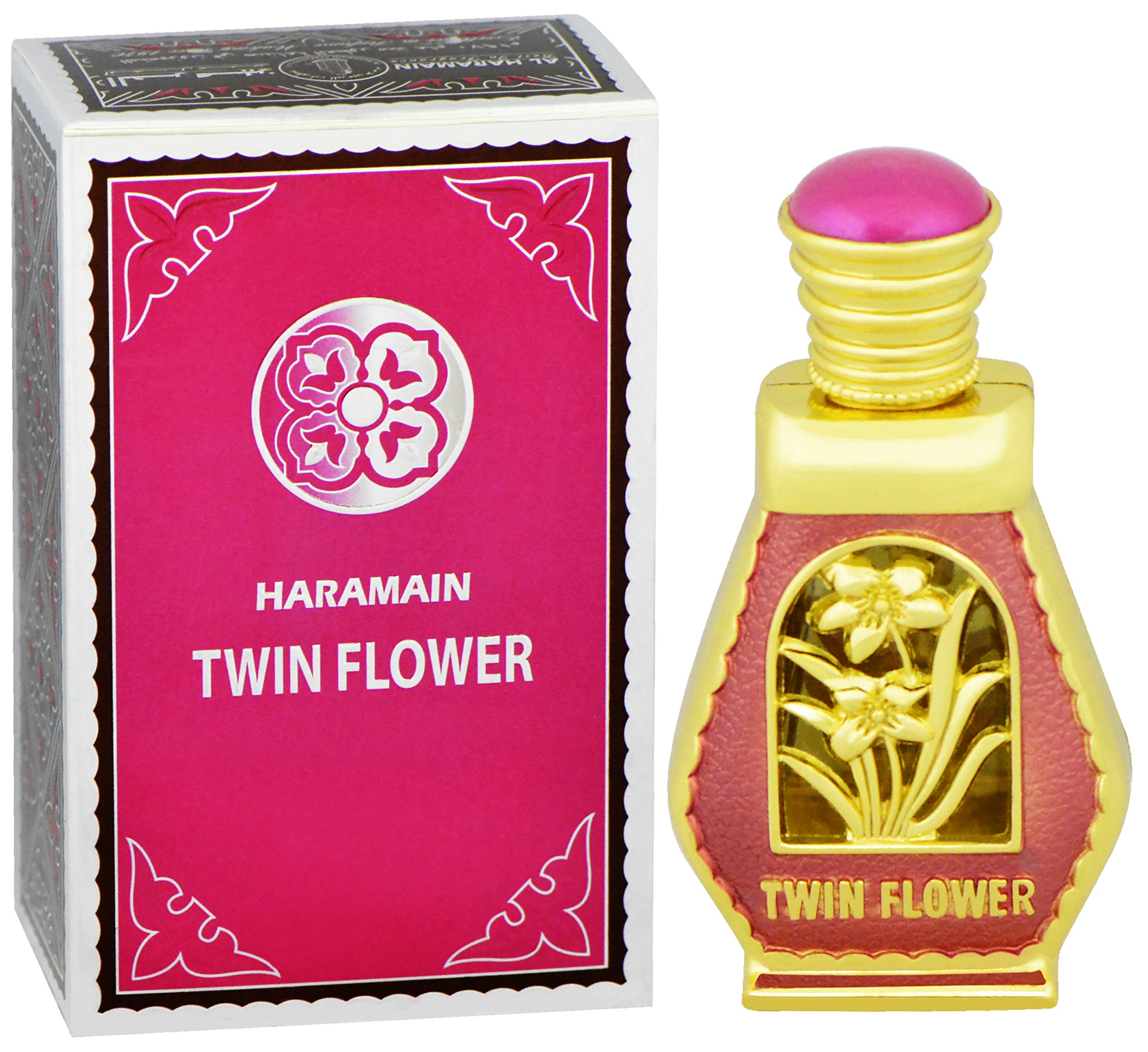 Al Haramain Twin Flower Perfume Oil 15ml | Luxury Arabian Unisex Attar | Fruity Sweet Woody Fragrance with Vanilla & White Musk | Long-Lasting Concentrated Perfume | Elegant Gift Choice