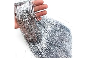 Heyiwell 2000 Strands Iridescent Tinsel Icicles for Christmas Tree, Xmas,Birthday Party Wedding Decorations 18" Inch, Silver