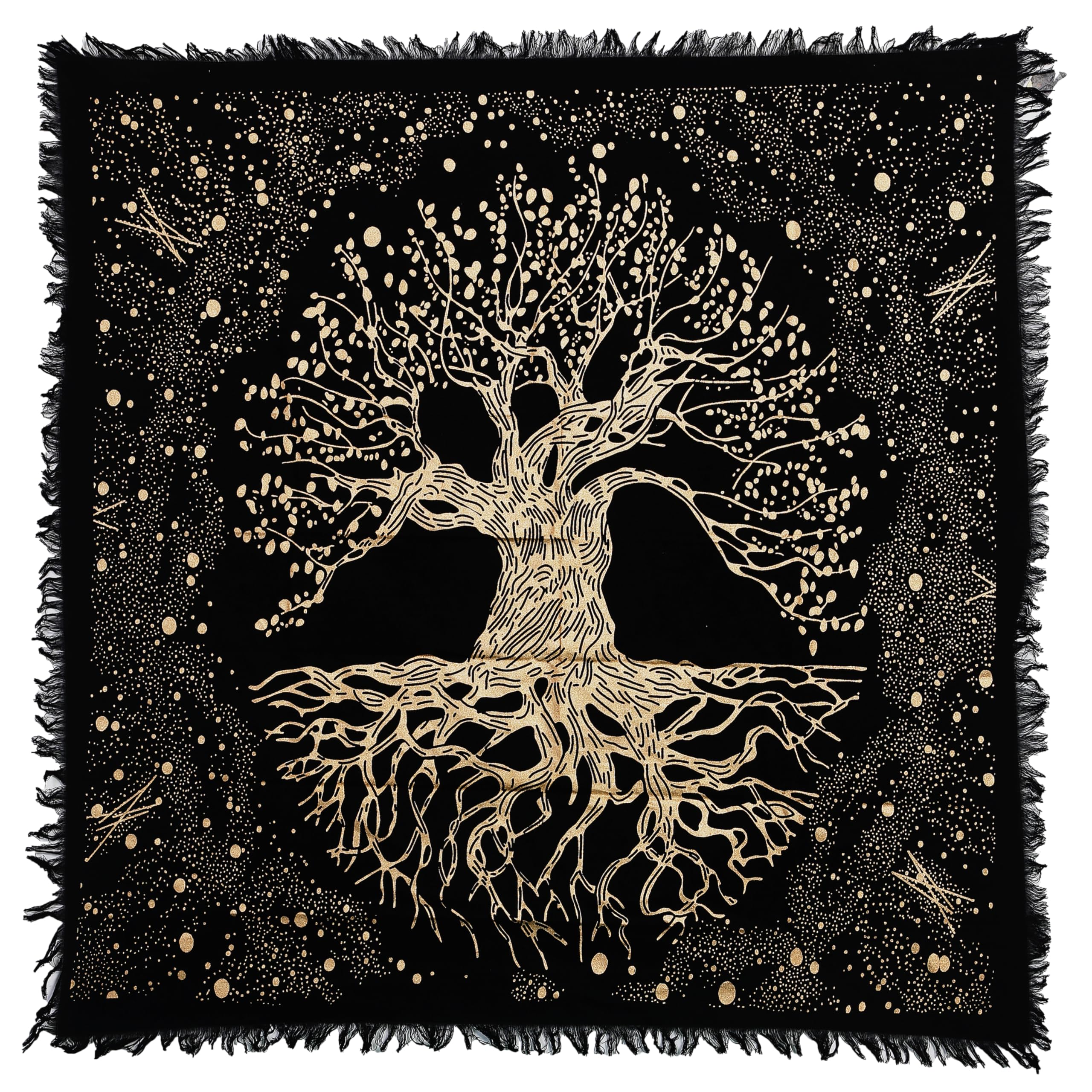 Indian Consigners Tree of Life Altar Cloth Tapestry Tablecloth Celtic Trees Ritual Spiritual cloth for Sacred Places, Cotton Square Tarot table cover — image 1
