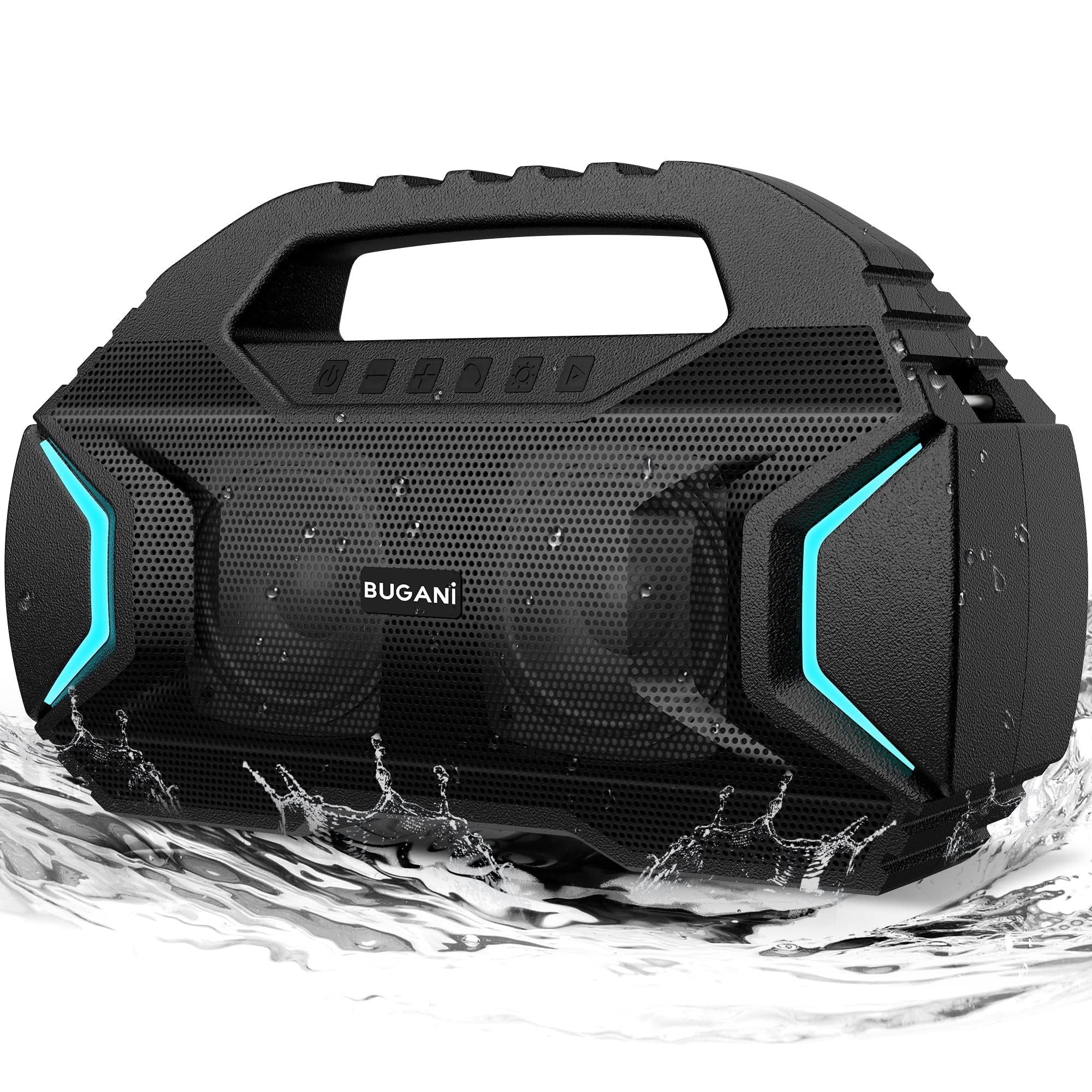 Photo 1 of BUGANI Party Plus Bluetooth Speakers, Wireless Portable Speaker, 60W Big Power Dual Pairing True Wireless Stereo Sound, 30H Playtime, Suitable for Party, Outdoor Speaker, Black