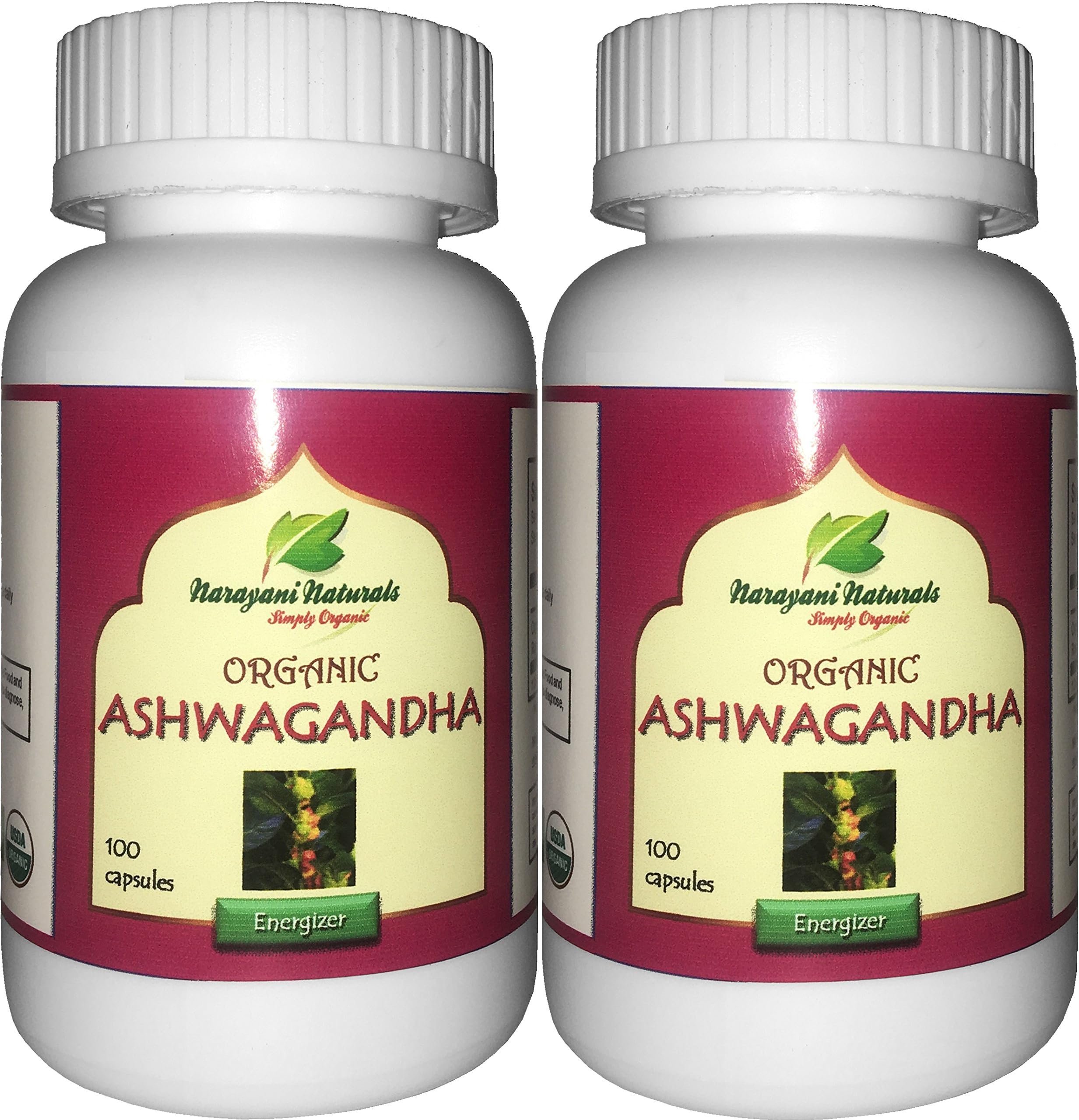 Organic Ashwagandha 200 veggie capsules (500 mg) - 100% Certified Organic