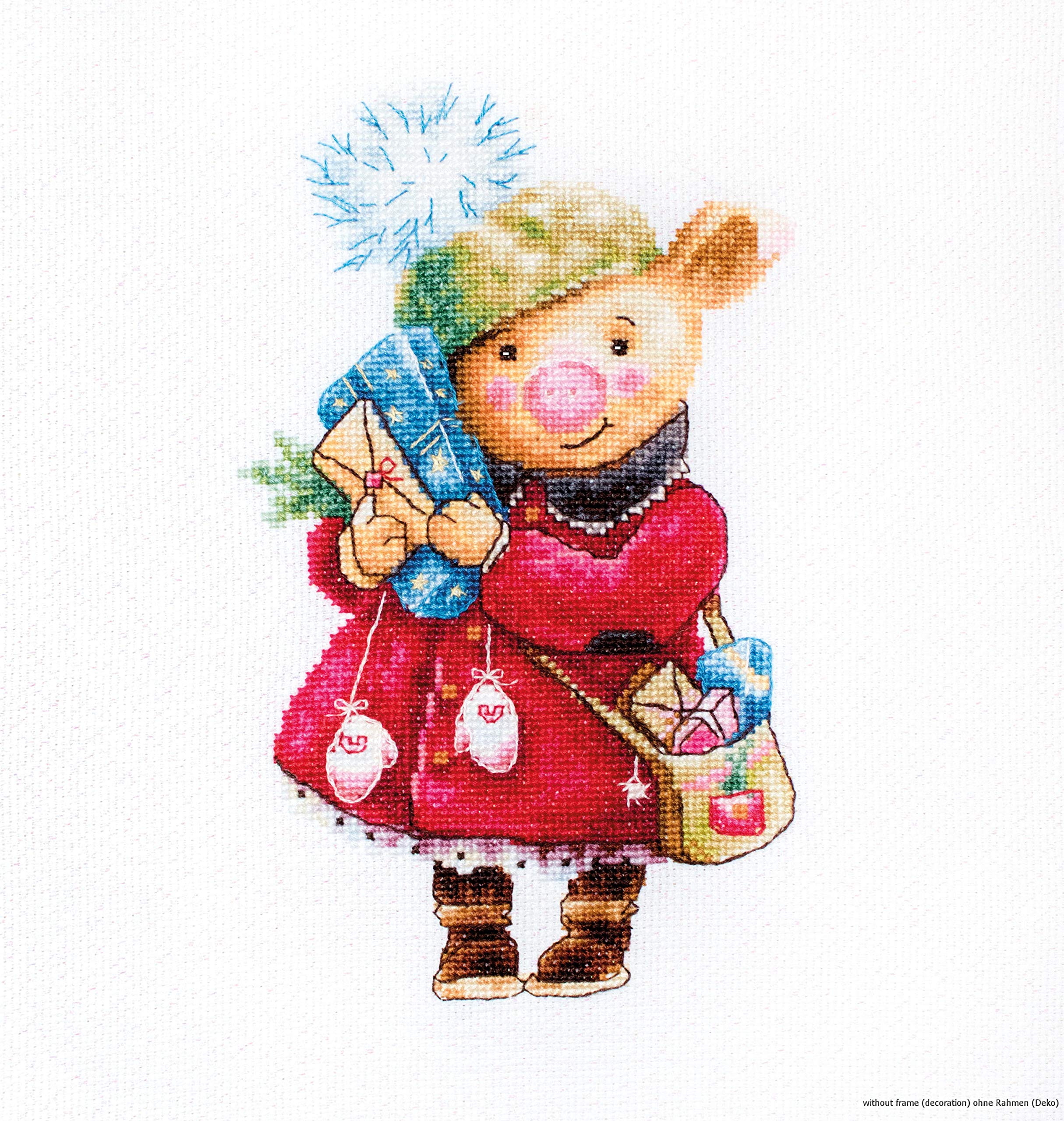 LUCAS Cross Stitch kit, Cotton, Multicoloured, 12x20cm