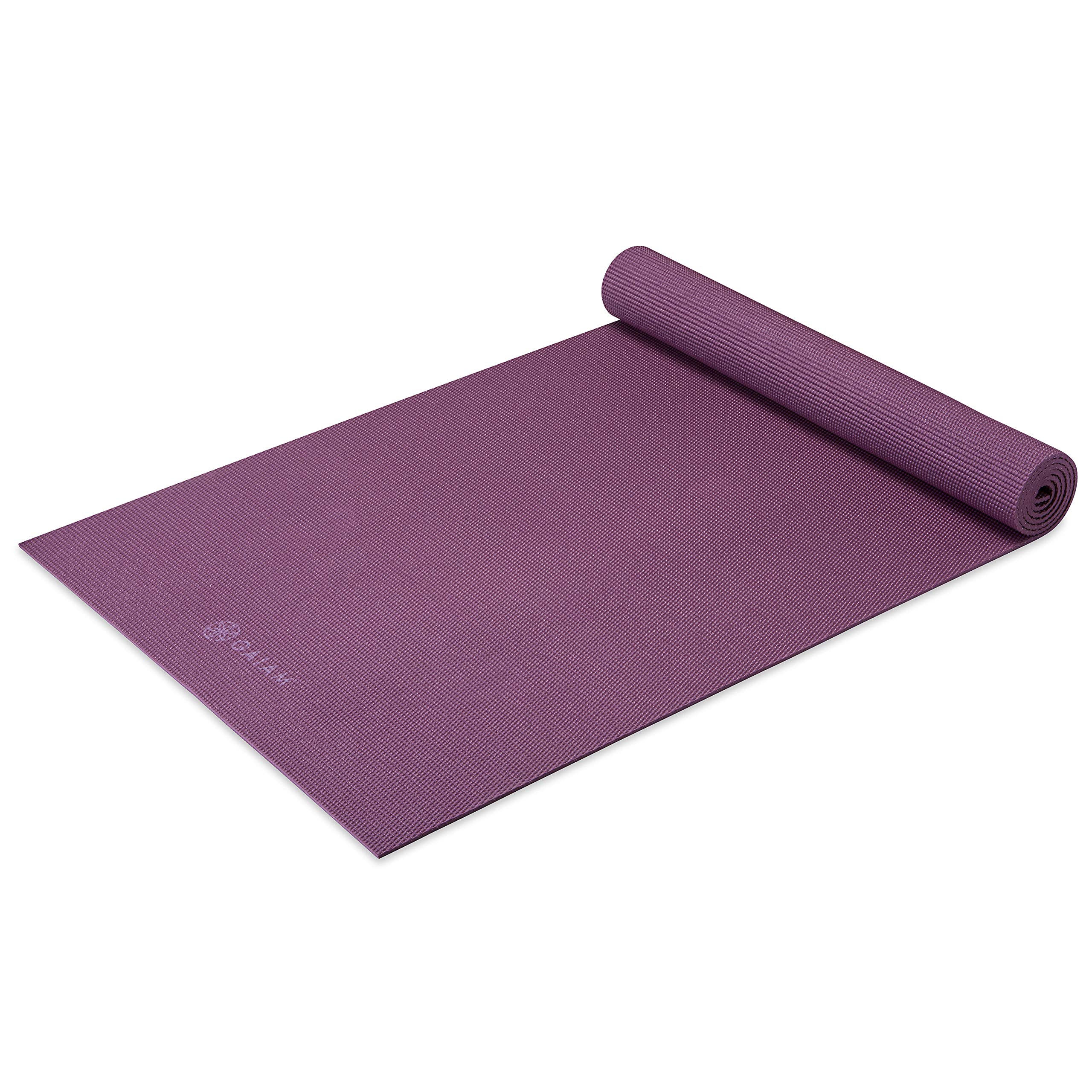 Gaiam Yoga Mat Premium Solid Color Non Slip Exercise & Fitness Mat for All Types of Yoga, Pilates & Floor Workouts, Sugar Beet, 5mm (05-64029)