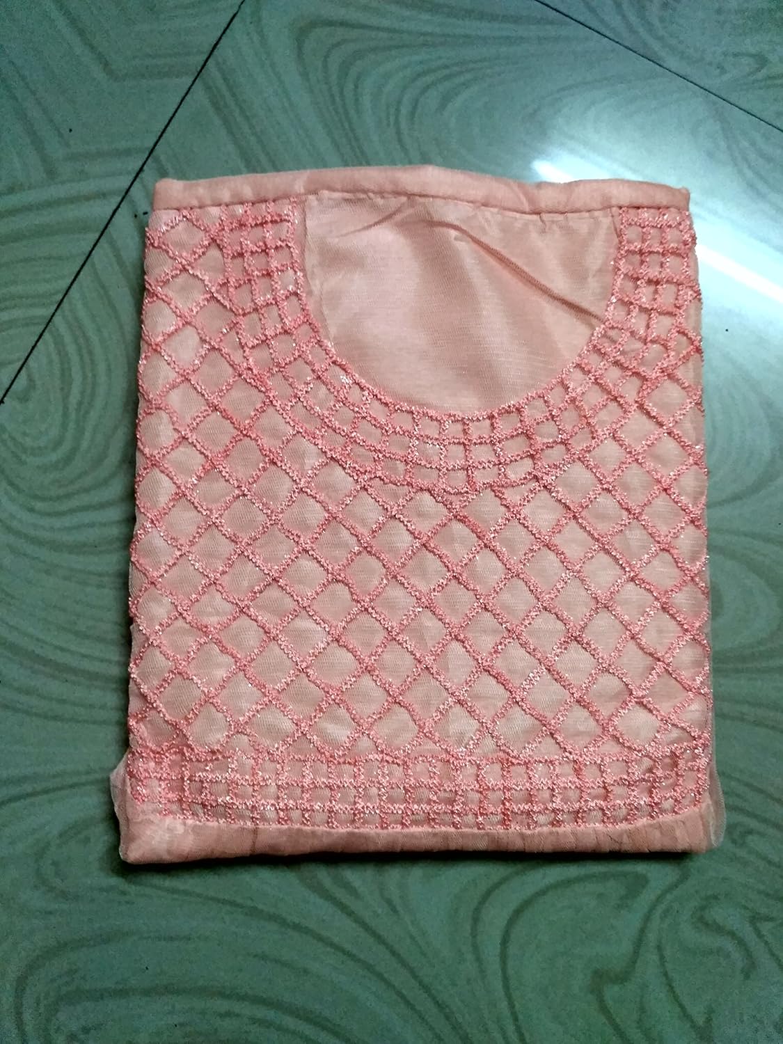 owee women's net semi-stitched gown(anika orenge_free size)