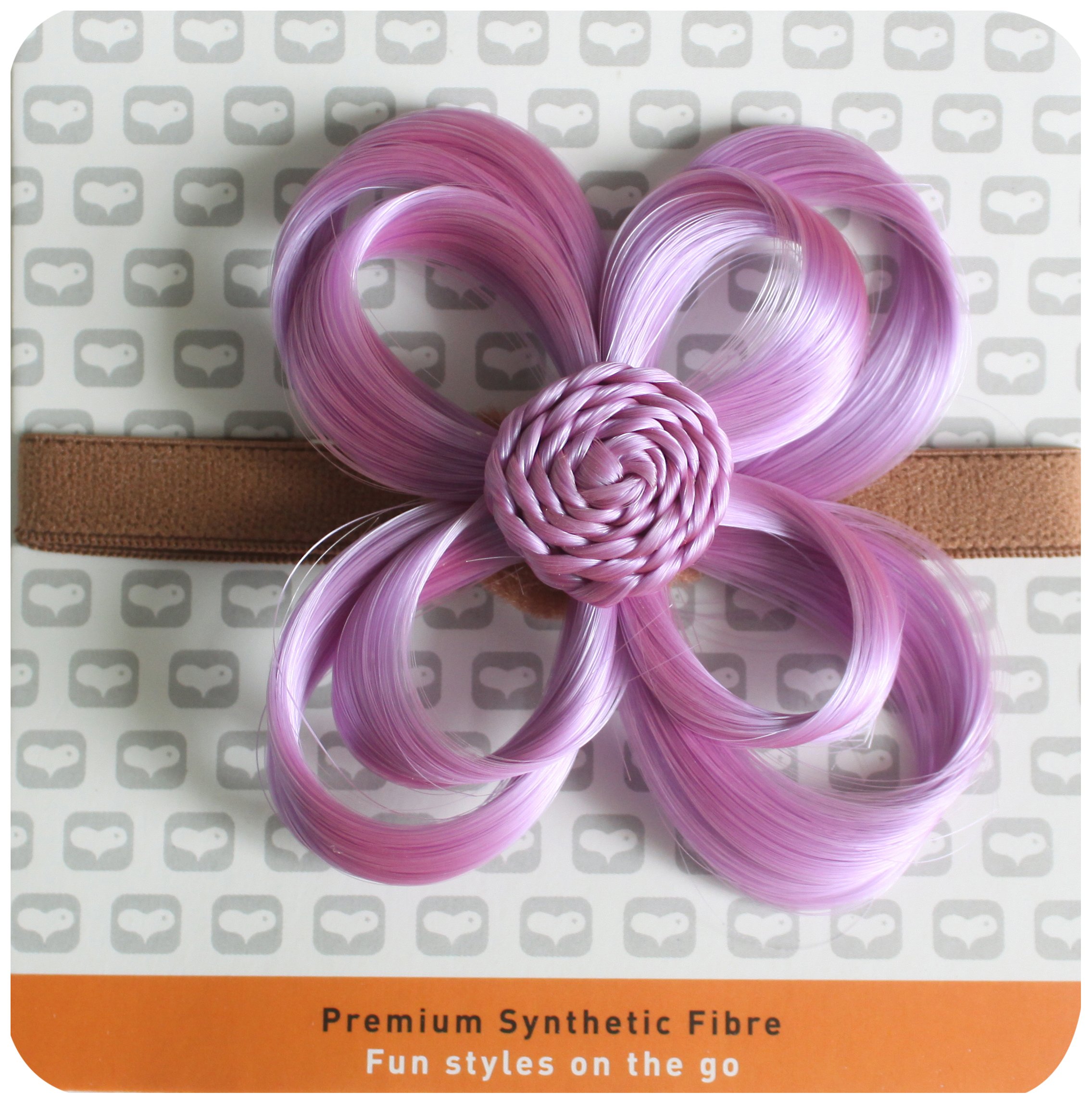 Love Hair Extensions Flower Hair Accessory On Elasticated Band, Colour Lilac