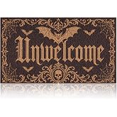 Halloween Front Door Mat Gothic Bat Skull Doormat with Unwelcome Design | 17