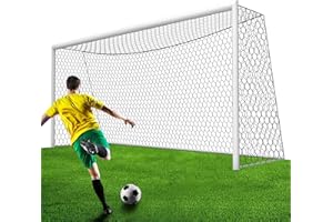 DDVLG Professional Soccer Goal Replacement Net 24x8FT, 18.5x6.5FT, Upgraded Durability [4mm Nylon, 4" Hexagonal], Enhanced All-Weather, Higher Tensile Strength & More Abrasion Resistant (Net Only)