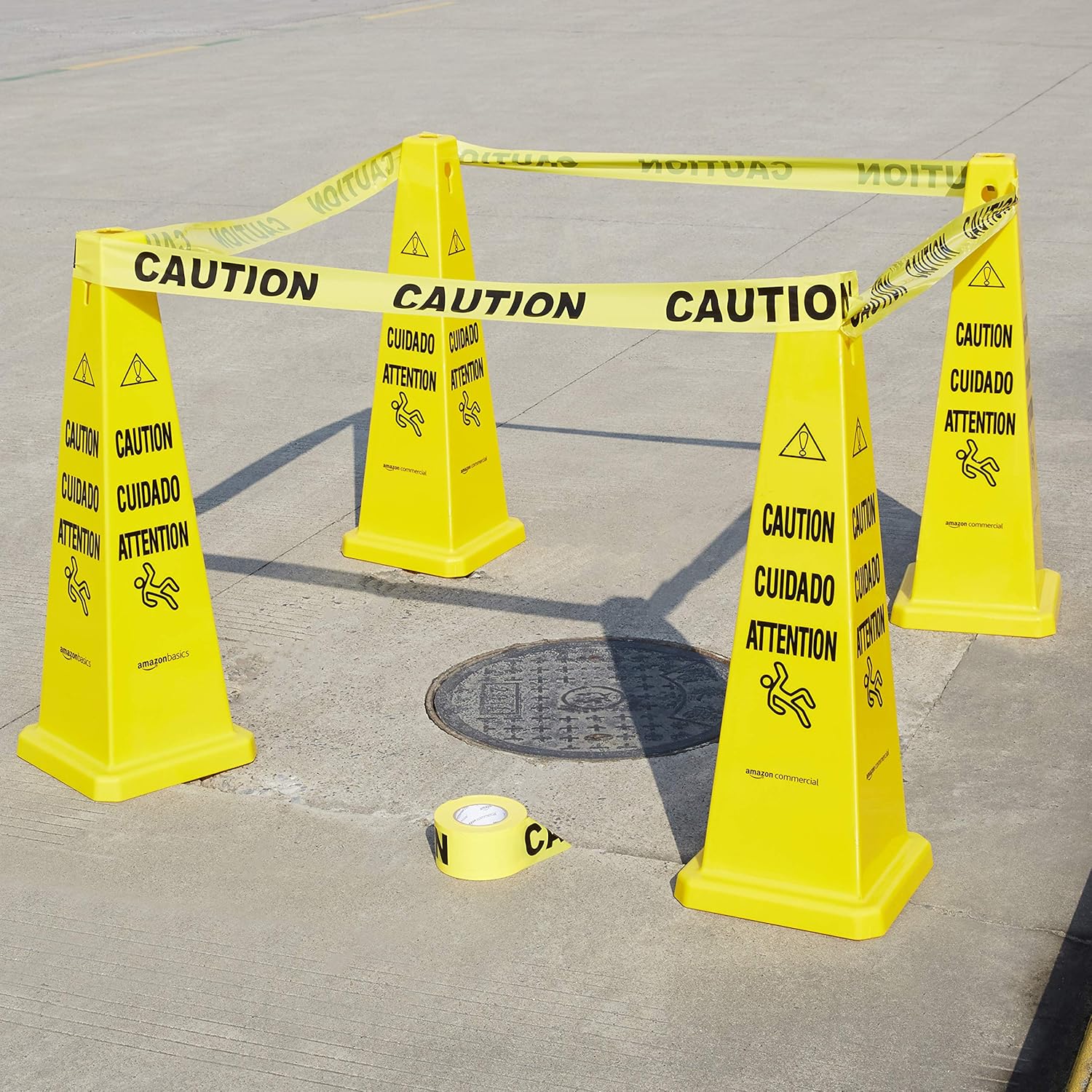 Commercial Caution Tape, 3-inch by 1000-feet, Yellow, 6-Pack: Industrial & Scientific