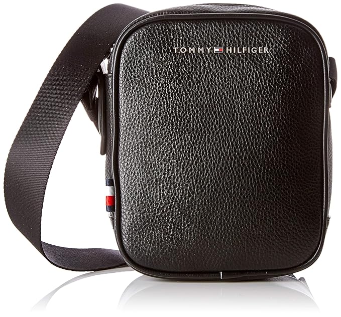 Tommy Hilfiger Th Downtown Mini Reporter, Men's Shoulder Bag, Black