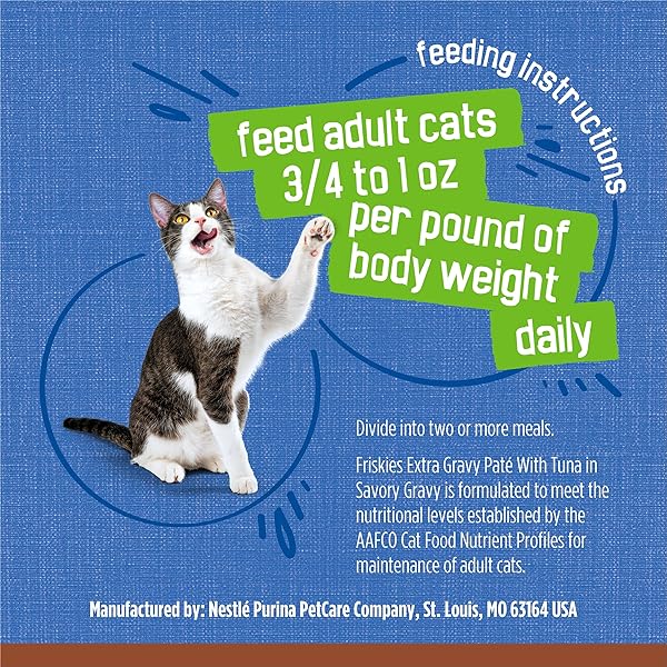 PURINA FRISKIES WET CAT FOOD PATE, EXTRA GRAVY WITH TUNA – (PACK OF 24) 5.5 OZ. CANS