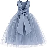 ekidsbridal V-Back Satin Flower Girl Dress Toddler Communion Gown Formal Dresses 219