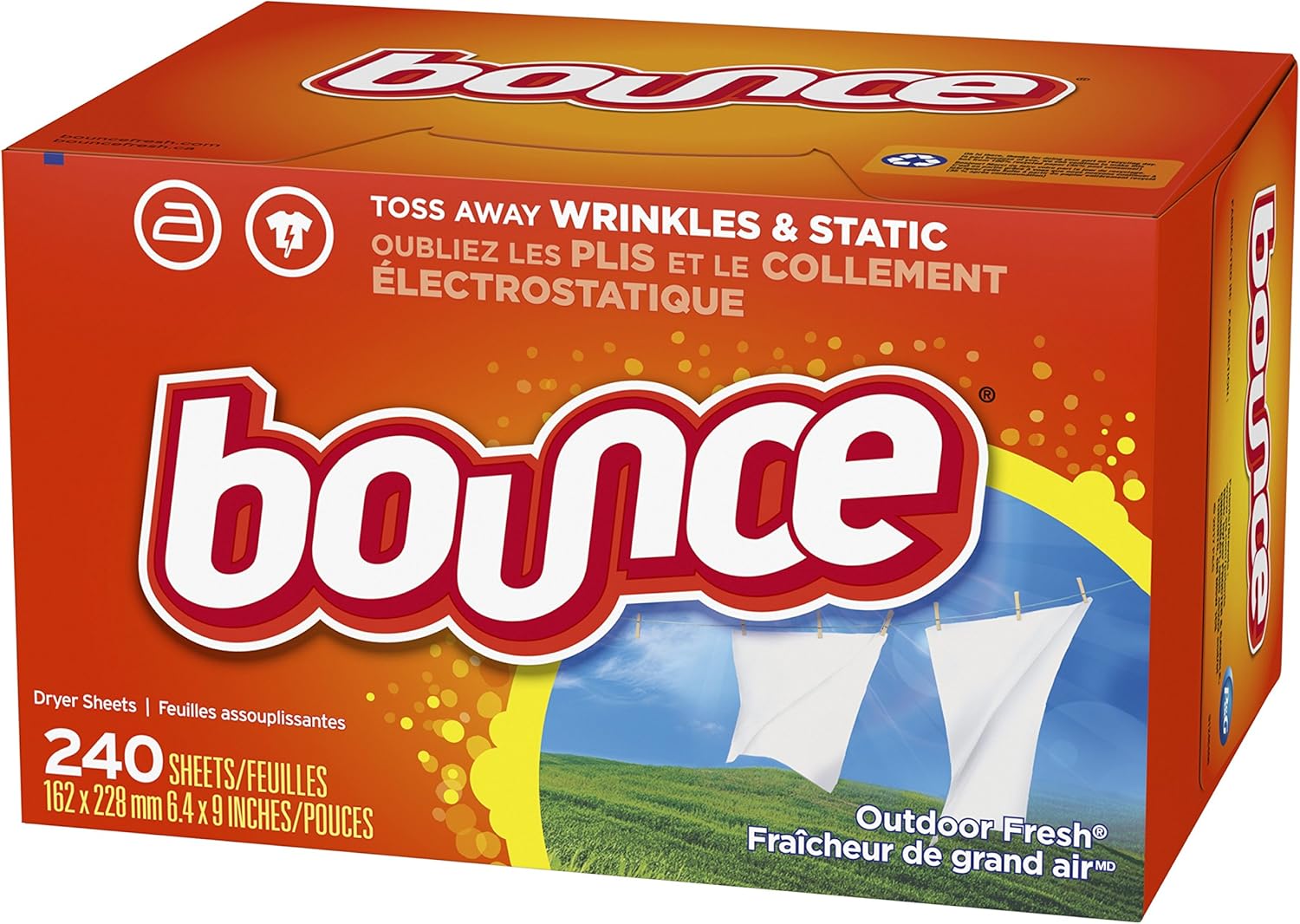 Bounce Fabric Softener and Dryer Sheets, Outdoor Fresh, 240 Count: Health & Personal Care
